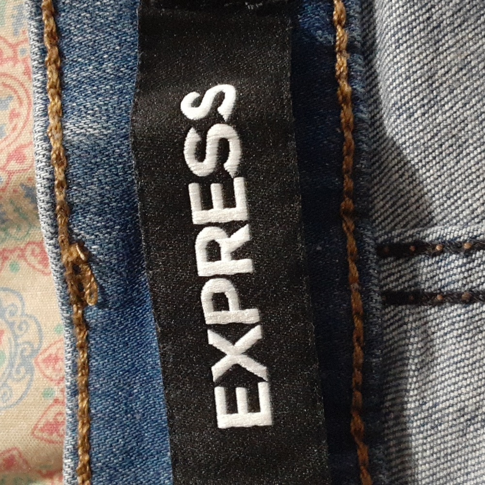 Express Performace Stretch Ankle Legging Mid Rise Jeans Distressed Size 2S/2C - Picture 6 of 8